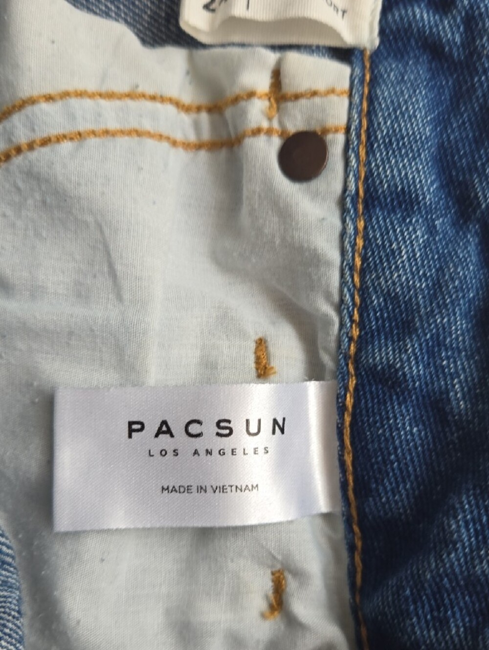 PacSun Women's Rolled Hem Blue Jean Shorts - Picture 5 of 5